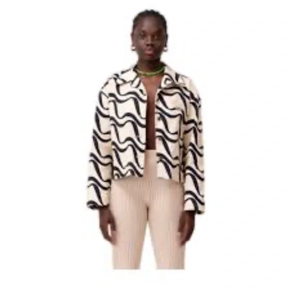 The Wolf Gang Wave Pattern Jacket in Black and Tan